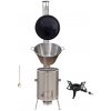 Goulash Cauldron kotlík na guláš nerez 1,2 mm 40 l, pokrievka smalt 53 cm, Goulash Cauldron kotlina nerez 45 cm LUX, KEMPER liatinový plynový horák (varič) 7 kW, vareška 50 cm SMREK