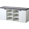 KESPER Botník s podsedákom s 2 dverami a 6 priehradkami, 103 x 48 x 30,5 cm, biely KESPER 15918