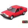 Bburago Mercedes Benz 190E 1987 18 21103 ČERVENÁ MODEL AUTA 1:24