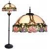 Luxusná vitrážová lampa Tiffany stojaca ROMANTIC 50*165