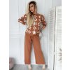Fashionweek dámske pohodlné úpletové mäkké nohavice so širokými nohavicami NB152310 Camel