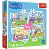 Puzzle Trefl Prasiatko Peppa Spomienky na prázdninovú skladačku 4v1 pre batoľa 3+