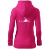 EKG kajak - Mikina dámska trendy zipper s kapucňou - 2XL ( Purpurová )