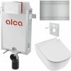 Sada Alcadrain pre montáž na stenu, WC Mio, sedadlo s nerezovým tlačidlom FUN-INOX KAE137 1 set
