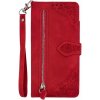 TopQ Knižkové puzdro na Xiaomi Redmi Note 14 Pro 5G so zipsom červené