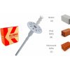 KLIMAS Wkret-met WKTHERM Tanierová hmoždinka s kovovým tŕňom a skrátenou expanznou zónou Ø8 mm 195 mm - 200 ks