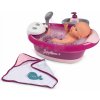 Vanička s tečúcou vodou elektronická Violette Baby Nurse Smoby s jacuzzi kúpelom a Led osvetlením pre 42 cm bábiku