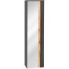CMD Skrinka do kúpeľne GALAXY GRAFIT 802 sivý vysoký lesk/dub wotan MDF/laminát 45 cm x 170 cm x 33 cm