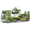Auto tahač vojenský 55 cm a helikoptéra s efekty set (W049440)