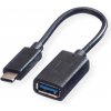 Kábel USB 3.2 Gen 1, Typ C CM/AF 0.15m, 5Gbps, OTG, čierny