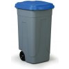 Mobil Plastic Mobilný plastový odpadkový kôš 100 L, modré veko