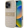 DKNY PU Leather Repeat Pattern Tonal Stripe kryt pre iPhone 16 Pro, ružový 57983122528