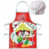 EUROSWAN · Vianočná zástera s kuchárskou čiapkou Mickey & Minnie Mouse - 2 diely - pre deti 3 - 8 rokov
