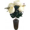 Exclusive Pivonky Peonie kytica x11 50cm krémová umelá