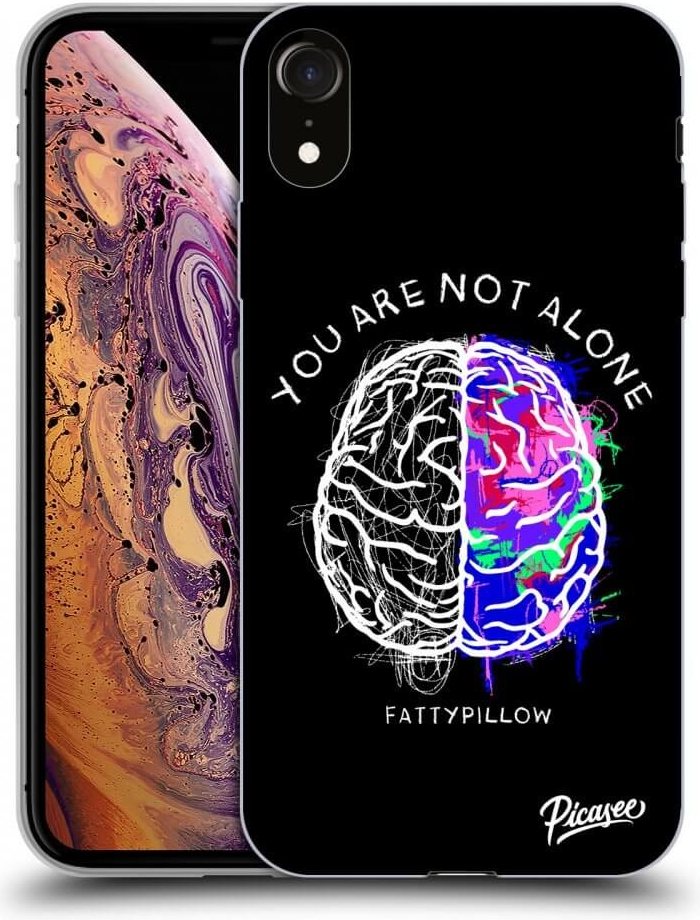 Púzdro Picasee silikónové Apple iPhone XR - Brain - White čierne