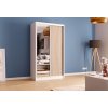 Marpol Šatníková skriňa so zrkadlom Dary biela/dub sonoma