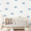 Nálepky na stenu s oblakmi. Modré akvarelové oblaky