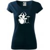 Bicie bubeník - Dámske tričko Pure - M ( Tmavomodrá (veľmi tmavá - skoro čierna) )
