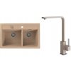Alveus SET A22145 Beige 55 SETA22145 - Drez Granitový Atrox 50- 790x500mm, vanička 390x340x1958mm,300x340x195mm + bateria Alfa, Beige 55