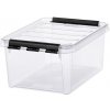 SMARTSTORE Úložný box, plastový, 8 l, čierne úchytky, 