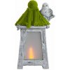 Dekorácia MagicHome, Lampáš s vtáčikom, solárna, LED, keramika, 26x20x45 cm