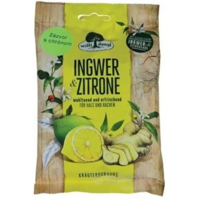 Willi dungl Ingwer & Zitrone - Zázvor s citrónom bylinné cukríky 65 g