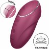 Prikladací vibrátor Satisfyer Tap & Climax 1 Red, silikónový vibrátor s pulzátorom