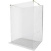 Mexen Kioto, sprchová zástena Walk-In 130 x 200 cm, 8mm sklo s rebrovým vzorom, zlatý profil, 800-130-002-50-09