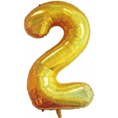 Fóliový balónik slim číslo 2 zlatý 100cm