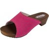 Elegantné dámske šľapkové dreváky W40 fuchsia - 41 / fuchsia