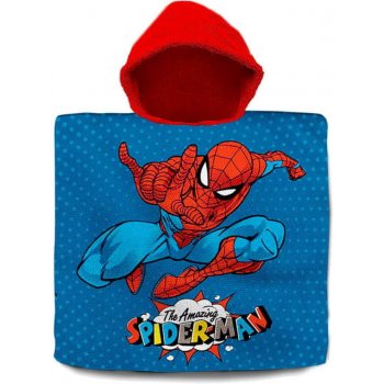 EUROSWAN Pončo Spiderman s kapucí bavlna 60x120 cm