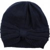 Modrá dievčenská pletená vlnená čiapka Nordic Label 1-2 R