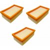 3 ks Náhradný plochý HEPA filter pre vysávače Karcher MV 4, MV 5, MV 6, WD 4, WD 5, WD 6