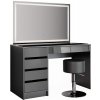 Vicco Vanity table Sherry, 120 cm with LED mirror and stool, Anthracite high gloss