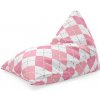 Sablio Sedací vak Ružové a biele kosoštvorčeky: 150x80 cm