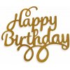 Zlatý zápich - topper na tortu Happy Birthday 14 cm - TARRA pyrotechnik