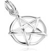Šperky eshop - Prívesok - pentagram v kruhu, striebro 925 SP01.30