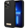 Guess iPhone 14 Pro Max hard case Silicone Logo Plate MagSafe čierne