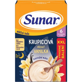 Sunar mliečna krupicová kaša na dobrú noc vanilková XXL 340 g