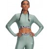 Dámske tréningové tričko s dlhým rukávom UNDER ARMOUR-HeatGear Rib 1/4 Zip LS-GRN Zelená M