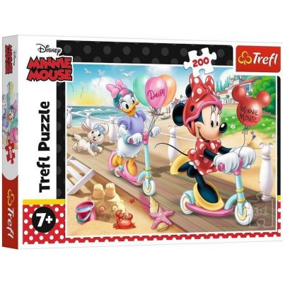 Trefl Puzzle Minnie: Deň na pláži, 200 dielikov