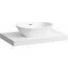 Laufen Lani Umývadlová doska 80 cm, s výrezom uprostred, vrátane 2 nástenných konzol, matná biela H4046511122601