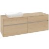 VILLEROY & BOCH Collaro závesná skrinka pod umývadlo na dosku (umývadlo vľavo), 4 zásuvky, 1600 x 500 x 548 mm, Nordic Oak, C12100VJ