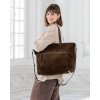 MARCO MAZZINI Dámska kožená taška typu hobo | café vp8gg