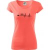Kolky EKG - Dámske tričko Pure - 2XL ( Korálová )