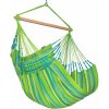 La Siesta Závesné hojdacie kreslo DOMINGO COMFORT CARIBIC - lime, látka: 100% polypropylén / tyč: bambus / otočný čap: nerezová oceľ