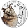 Česká mincovna Strieborná minca Plemená mačiek - Nórska lesná mačka proof 31,1 g