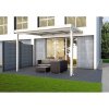 Gutta Terrassendach Premium, 3,094 x 3,06 m bílá, Polykarbonát 16 mm čirá, bílé pruhy