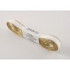 Taftové stuhy so zlatým okrajom - biela, zlatá - šírka 0,6 cm - 2,5 cm 0,9 cm