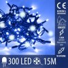 Vianočná led svetelná reťaz vonkajšia FLASH - na spájanie - 300led - 15m - modrá / studená biela